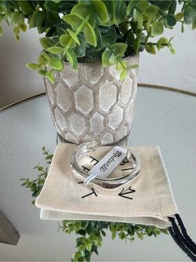 Madewell Chunky Silver Cuff Bracelet Statement Minimalist Open Bangle NX309 NWT
